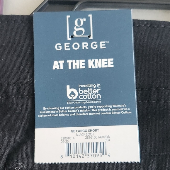 🩳 George Men’s Black Cargo Shorts – Size 44, NWT, 10” Inseam, Comfort Flex - Picture 4 of 14